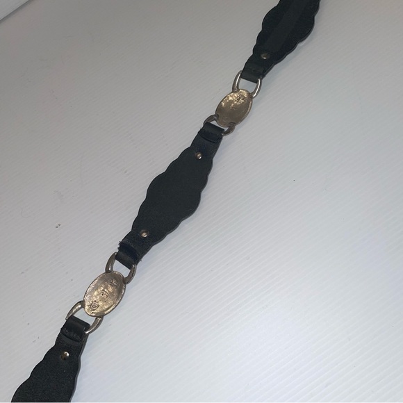 Western Silver Filigree and Black Leather Belt Made in 1995 - Picture 12 of 15